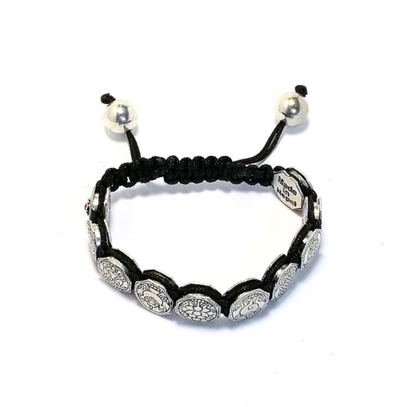 Tibetan White Metal Om Mane Mantra Bracelet - Picture 1 of 4